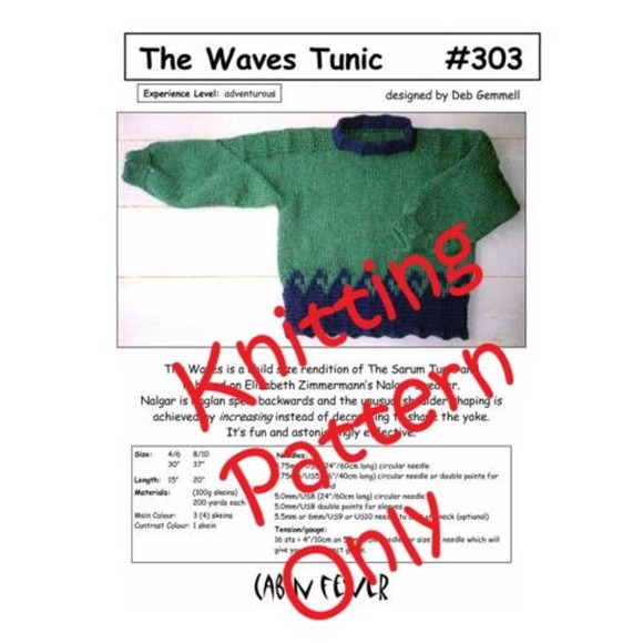 New Deb Gemmell Cabin Fever 303 Waves Tunic Pullover Sweater Knitting Pattern - Picture 1 of 2